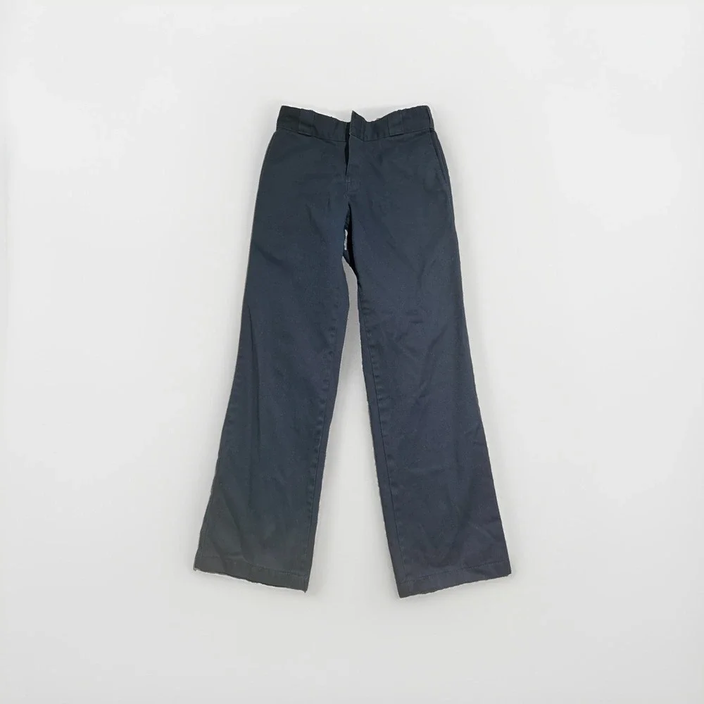dickies 874 original fit, zip clasp fly, blue work pants. chinos, men's 28x29
